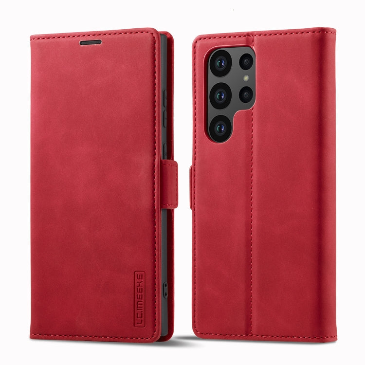 For Samsung Galaxy S24 Ultra 5G LC.IMEEKE Strong Magnetism Microfiber Leather Phone Case(Red) - Galaxy S24 Ultra 5G Cases by LC.IMEEKE | Online Shopping South Africa | PMC Jewellery | Buy Now Pay Later Mobicred