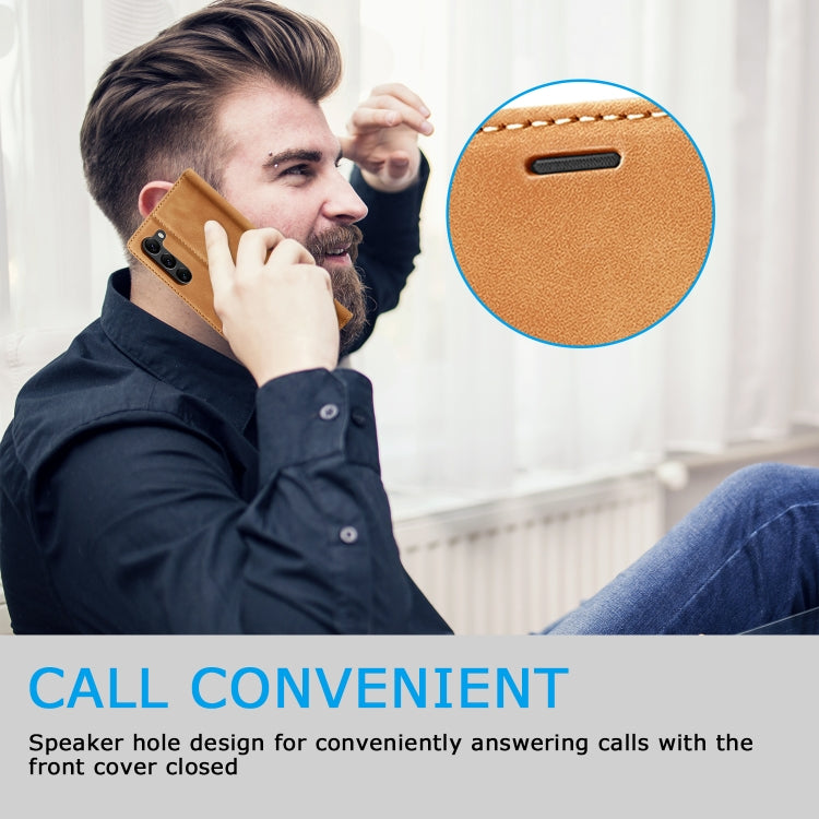 For Samsung Galaxy S24 5G LC.IMEEKE Strong Magnetism Microfiber Leather Phone Case(Brown) - Galaxy S24 5G Cases by LC.IMEEKE | Online Shopping South Africa | PMC Jewellery | Buy Now Pay Later Mobicred