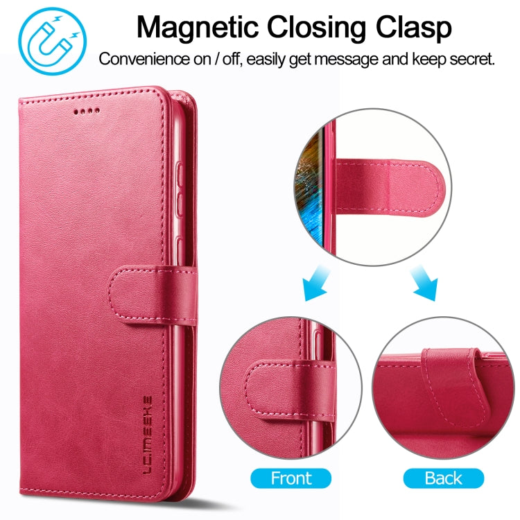 For Samsung Galaxy S24 5G LC.IMEEKE Calf Texture Leather Phone Case(Red) - Galaxy S24 5G Cases by LC.IMEEKE | Online Shopping South Africa | PMC Jewellery | Buy Now Pay Later Mobicred