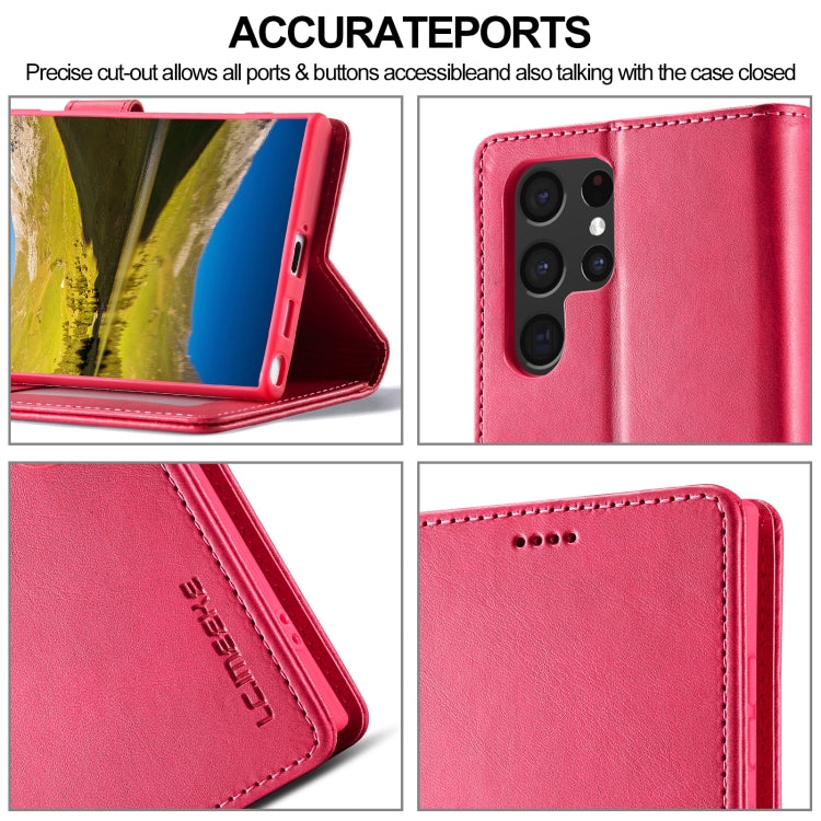 For Samsung Galaxy S24 Ultra 5G LC.IMEEKE Calf Texture Leather Phone Case(Red) - Galaxy S24 Ultra 5G Cases by LC.IMEEKE | Online Shopping South Africa | PMC Jewellery | Buy Now Pay Later Mobicred