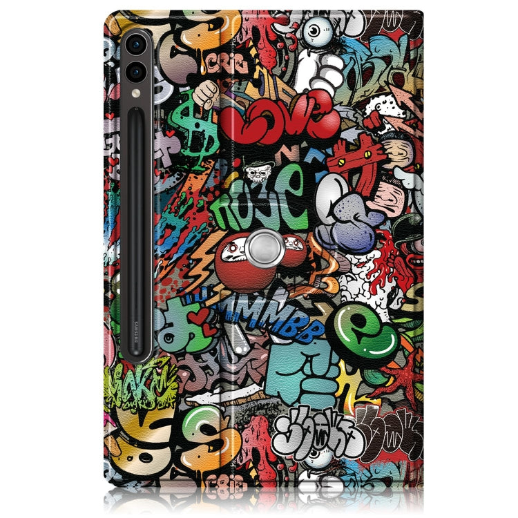 For Samsung Galaxy Tab S9+ 360 Rotation Stand Painted Smart Leather Tablet Case(Graffiti) - Galaxy Tab S9+ Cases by PMC TechLife | Online Shopping South Africa | PMC TechLife