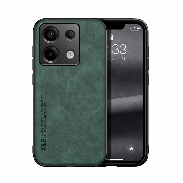 For Xiaomi Redmi Note 13 Pro 5G Skin Feel Magnetic Leather Back Phone Case(Green) - Note 13 Pro Cases by PMC Jewellery | Online Shopping South Africa | PMC Jewellery | Buy Now Pay Later Mobicred