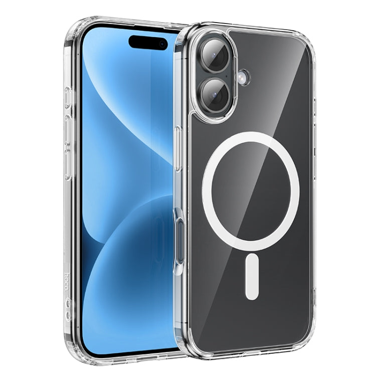 For iPhone 16 Plus hoco MagSafe Magnetic Series Airbag Shockproof Phone Case(Transparent) - iPhone 16 Plus Cases by hoco | Online Shopping South Africa | PMC Jewellery | Buy Now Pay Later Mobicred