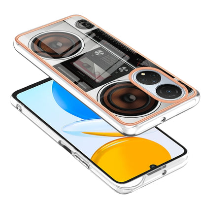 For Honor X7 Electroplating Marble Dual-side IMD Phone Case(Retro Radio) - Honor Cases by PMC Jewellery | Online Shopping South Africa | PMC Jewellery | Buy Now Pay Later Mobicred