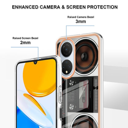 For Honor X7 Electroplating Marble Dual-side IMD Phone Case(Retro Radio) - Honor Cases by PMC Jewellery | Online Shopping South Africa | PMC Jewellery | Buy Now Pay Later Mobicred