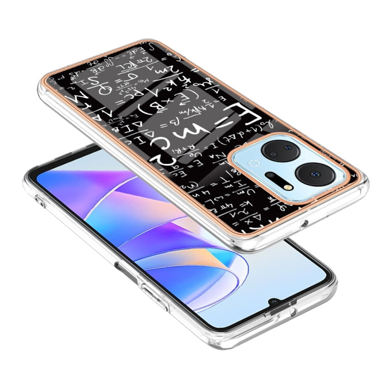 For Honor X7a Electroplating Marble Dual-side IMD Phone Case(Equation) - Honor Cases by PMC TechLife | Online Shopping South Africa | PMC TechLife | Buy Now Pay Later Mobicred