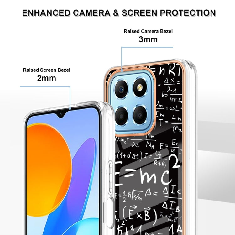 For Honor X8 5G / X6 4G Electroplating Marble Dual-side IMD Phone Case(Equation) - Honor Cases by PMC Jewellery | Online Shopping South Africa | PMC Jewellery | Buy Now Pay Later Mobicred