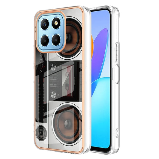 For Honor X8 5G / X6 4G Electroplating Marble Dual-side IMD Phone Case(Retro Radio) - Honor Cases by PMC Jewellery | Online Shopping South Africa | PMC Jewellery | Buy Now Pay Later Mobicred