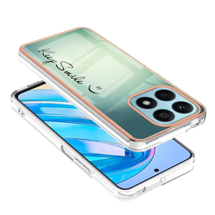 For Honor X8a Electroplating Marble Dual-side IMD Phone Case(Smile) - Honor Cases by PMC Jewellery | Online Shopping South Africa | PMC Jewellery | Buy Now Pay Later Mobicred