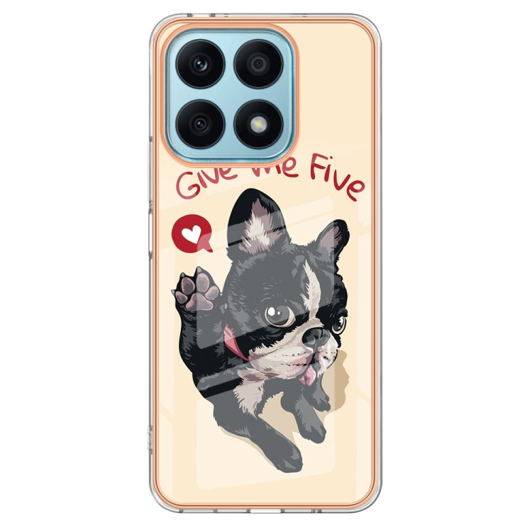 For Honor X8a Electroplating Marble Dual-side IMD Phone Case(Lucky Dog) - Honor Cases by PMC Jewellery | Online Shopping South Africa | PMC Jewellery | Buy Now Pay Later Mobicred