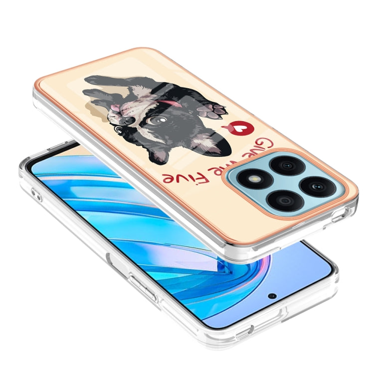 For Honor X8a Electroplating Marble Dual-side IMD Phone Case(Lucky Dog) - Honor Cases by PMC Jewellery | Online Shopping South Africa | PMC Jewellery | Buy Now Pay Later Mobicred