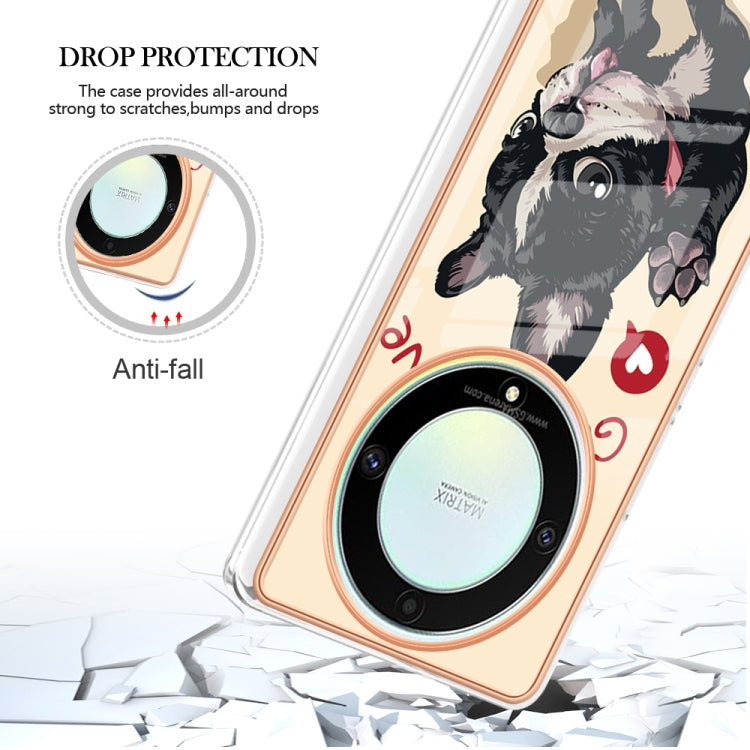 For Honor X9a / Magic5 Lite Electroplating Marble Dual-side IMD Phone Case(Lucky Dog) - Honor Cases by PMC Jewellery | Online Shopping South Africa | PMC Jewellery | Buy Now Pay Later Mobicred