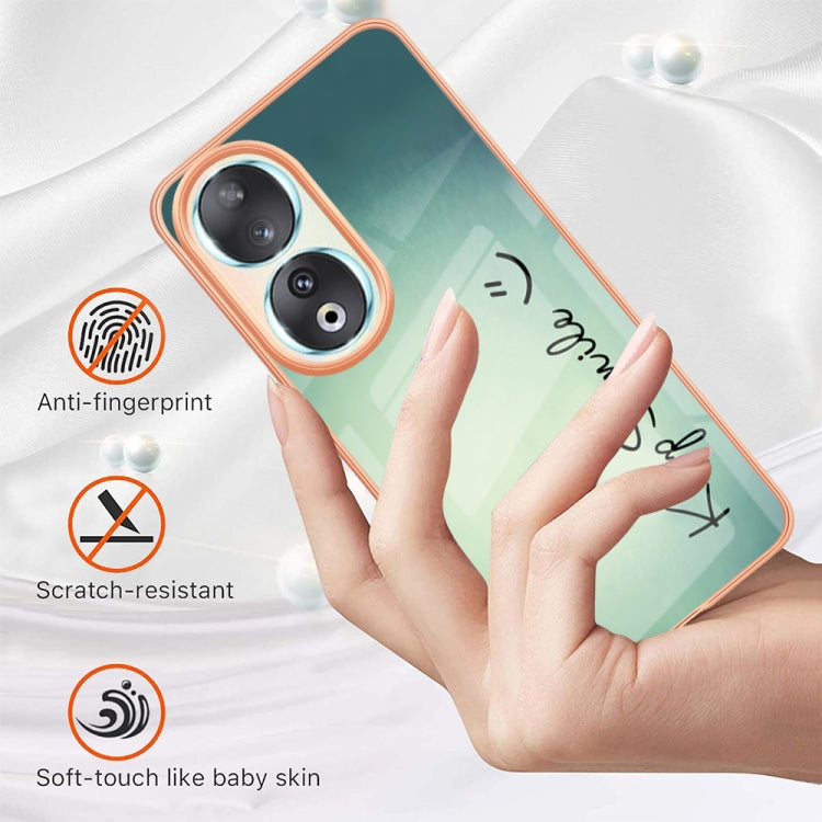 For Honor 90 5G Electroplating Marble Dual-side IMD Phone Case(Smile) - Honor Cases by PMC TechLife | Online Shopping South Africa | PMC TechLife | Buy Now Pay Later Mobicred