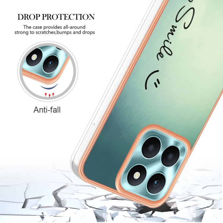 For Honor X6a Electroplating Marble Dual-side IMD Phone Case(Smile) - Honor Cases by PMC Jewellery | Online Shopping South Africa | PMC Jewellery | Buy Now Pay Later Mobicred