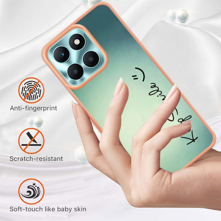 For Honor X6a Electroplating Marble Dual-side IMD Phone Case(Smile) - Honor Cases by PMC Jewellery | Online Shopping South Africa | PMC Jewellery | Buy Now Pay Later Mobicred