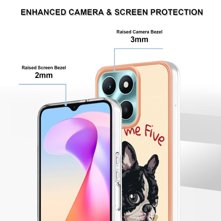 For Honor X6a Electroplating Marble Dual-side IMD Phone Case(Lucky Dog) - Honor Cases by PMC Jewellery | Online Shopping South Africa | PMC Jewellery | Buy Now Pay Later Mobicred