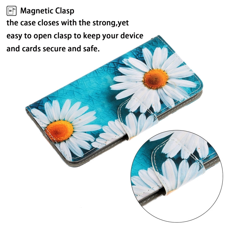 For iPhone 16 3D Colored Drawing Flip Leather Phone Case(Daisy) - iPhone 16 Cases by PMC Jewellery | Online Shopping South Africa | PMC Jewellery | Buy Now Pay Later Mobicred