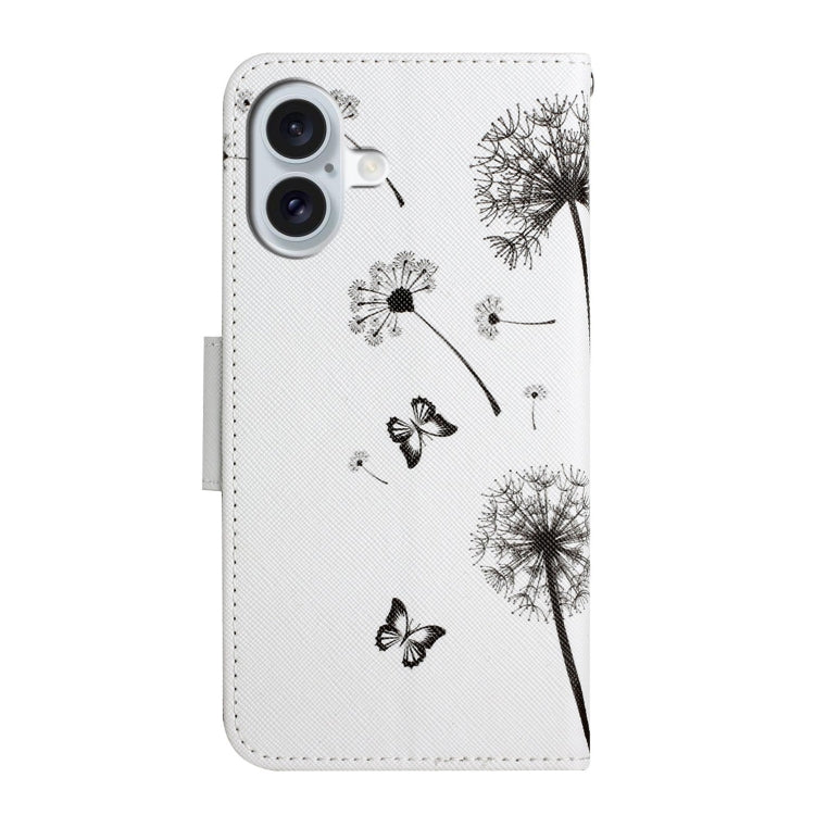 For iPhone 16 3D Colored Drawing Flip Leather Phone Case(Dandelions) - iPhone 16 Cases by PMC TechLife | Online Shopping South Africa | PMC TechLife | Buy Now Pay Later Mobicred