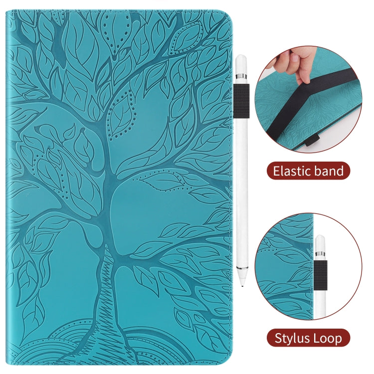 For Samsung Galaxy Tab S9 / S8 / S7 Life Tree Series Horizontal Flip Leather Tablet Case(Lake Blue) - Galaxy Tab S8 Cases by PMC Jewellery | Online Shopping South Africa | PMC Jewellery | Buy Now Pay Later Mobicred