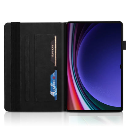 For Samsung Galaxy Tab S9 Ultra Life Tree Series Horizontal Flip Leather Tablet Case(Black) - Galaxy Tab S9 Ultra Cases by PMC Jewellery | Online Shopping South Africa | PMC Jewellery | Buy Now Pay Later Mobicred