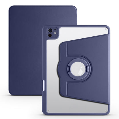 For iPad Pro 11 2024 Acrylic 360 Rotation Detachable Leather Tablet Case(Dark Blue) - iPad Pro 11 2024 Cases by PMC Jewellery | Online Shopping South Africa | PMC Jewellery | Buy Now Pay Later Mobicred