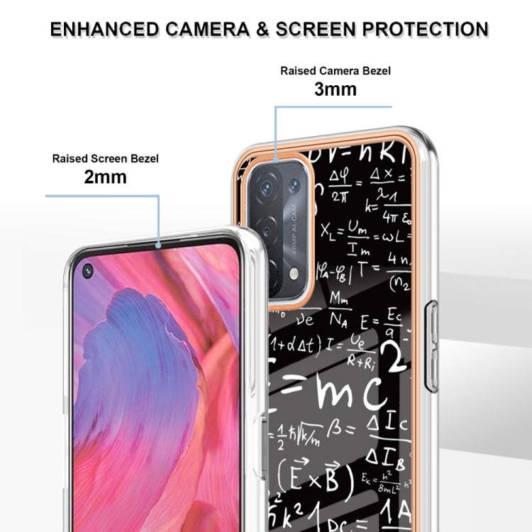 For OPPO A74 / A93 5G / A54 5G / A93s 5G Electroplating Marble Dual-side IMD Phone Case(Equation) - OPPO Cases by PMC Jewellery | Online Shopping South Africa | PMC Jewellery | Buy Now Pay Later Mobicred