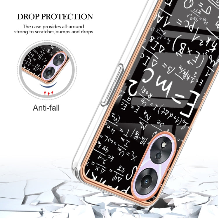For OPPO A78 / A58 Electroplating Marble Dual-side IMD Phone Case(Equation) - OPPO Cases by PMC Jewellery | Online Shopping South Africa | PMC Jewellery | Buy Now Pay Later Mobicred