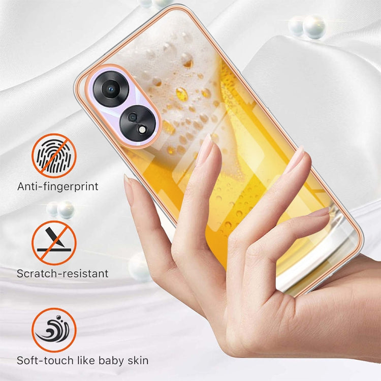 For OPPO A78 / A58 Electroplating Marble Dual-side IMD Phone Case(Draft Beer) - free shipping - PMC TechLife - Order now!
