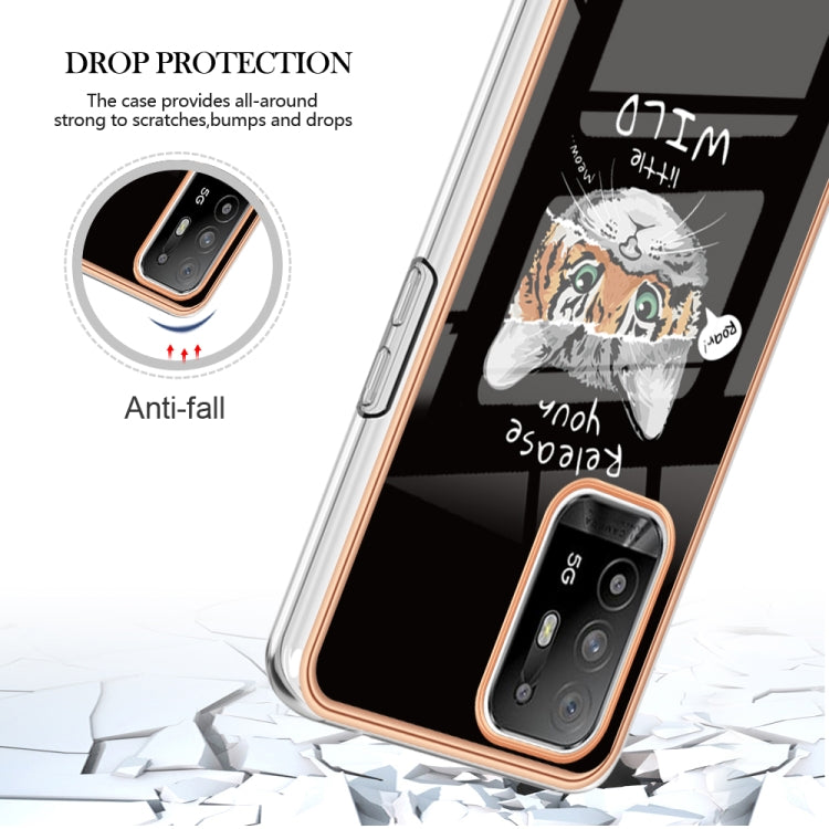 For OPPO A94 5G / A95 5G Electroplating Marble Dual-side IMD Phone Case(Natural Growth) - OPPO Cases by PMC Jewellery | Online Shopping South Africa | PMC Jewellery | Buy Now Pay Later Mobicred