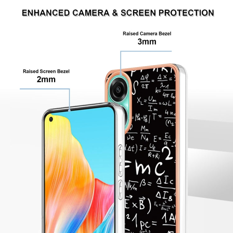 For OPPO A78 4G Electroplating Marble Dual-side IMD Phone Case(Equation) - OPPO Cases by PMC Jewellery | Online Shopping South Africa | PMC Jewellery | Buy Now Pay Later Mobicred