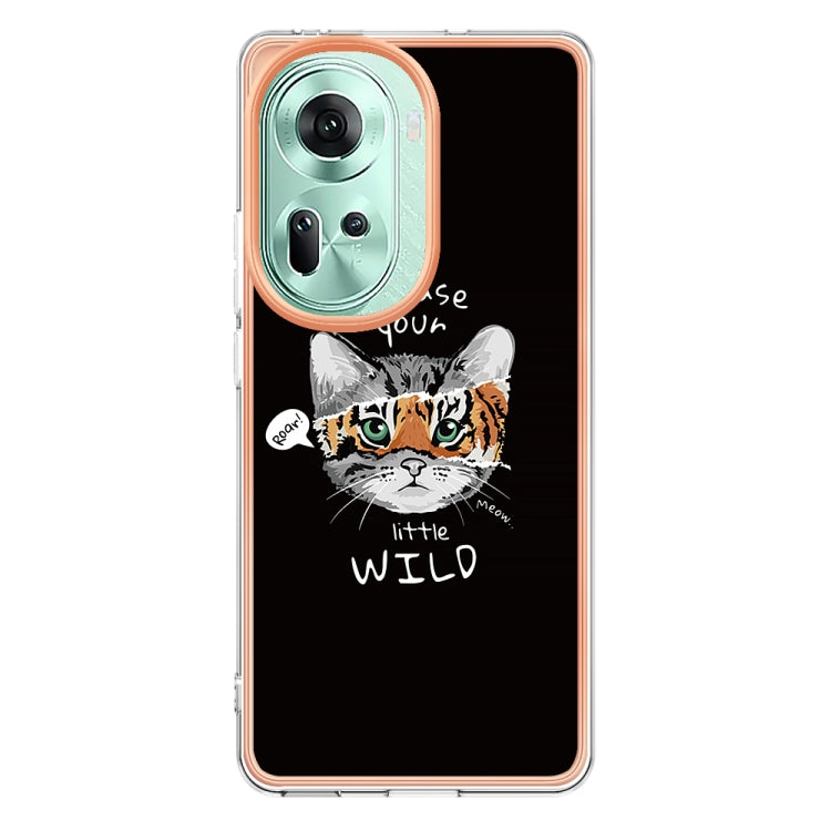 For OPPO Reno11 5G Global Electroplating Marble Dual-side IMD Phone Case(Natural Growth) - Reno11 Cases by PMC Jewellery | Online Shopping South Africa | PMC Jewellery | Buy Now Pay Later Mobicred