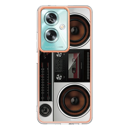 For OPPO A79 5G Global Electroplating Marble Dual-side IMD Phone Case(Retro Radio) - OPPO Cases by PMC Jewellery | Online Shopping South Africa | PMC Jewellery | Buy Now Pay Later Mobicred