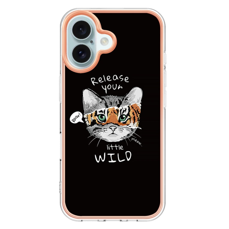 For iPhone 16 Electroplating Marble Dual-side IMD Phone Case(Natural Growth) - iPhone 16 Cases by PMC TechLife | Online Shopping South Africa | PMC TechLife | Buy Now Pay Later Mobicred