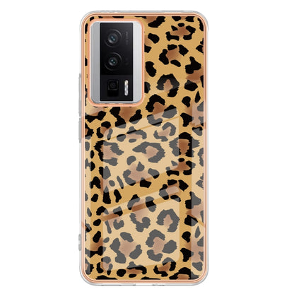 For Xiaomi Poco F5 Pro 5G / Redmi K60 Electroplating Marble Dual-side IMD Phone Case(Leopard Print) - Xiaomi Cases by PMC Jewellery | Online Shopping South Africa | PMC Jewellery | Buy Now Pay Later Mobicred