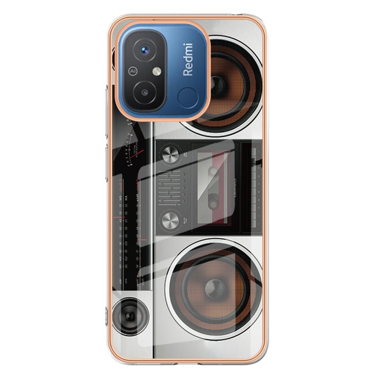 For Xiaomi Redmi 12C / 11A 4G Electroplating Marble Dual-side IMD Phone Case(Retro Radio) - Xiaomi Cases by PMC Jewellery | Online Shopping South Africa | PMC Jewellery | Buy Now Pay Later Mobicred