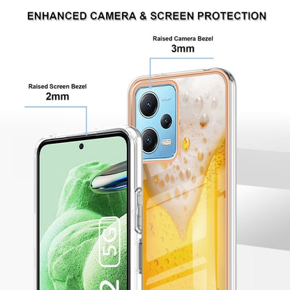 For Xiaomi Redmi Note 12 5G Global Electroplating Marble Dual-side IMD Phone Case(Draft Beer) - Xiaomi Cases by PMC Jewellery | Online Shopping South Africa | PMC Jewellery | Buy Now Pay Later Mobicred