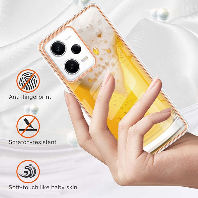 For Xiaomi Redmi Note 12 Pro 5G Global Electroplating Marble Dual-side IMD Phone Case(Draft Beer) - Xiaomi Cases by PMC TechLife | Online Shopping South Africa | PMC TechLife | Buy Now Pay Later Mobicred