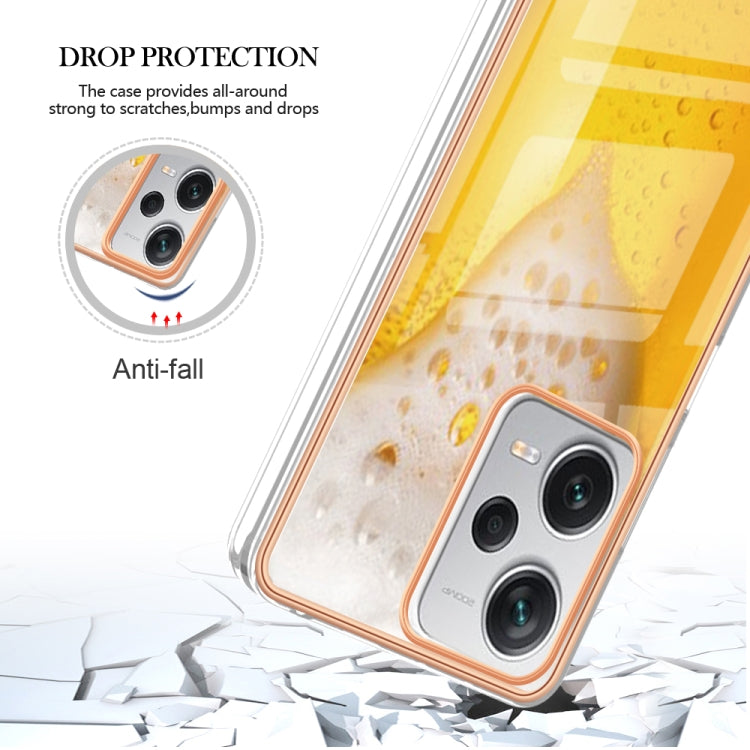 For Xiaomi Redmi Note 12 Pro+ Global Electroplating Marble Dual-side IMD Phone Case(Draft Beer) - Xiaomi Cases by PMC Jewellery | Online Shopping South Africa | PMC Jewellery | Buy Now Pay Later Mobicred