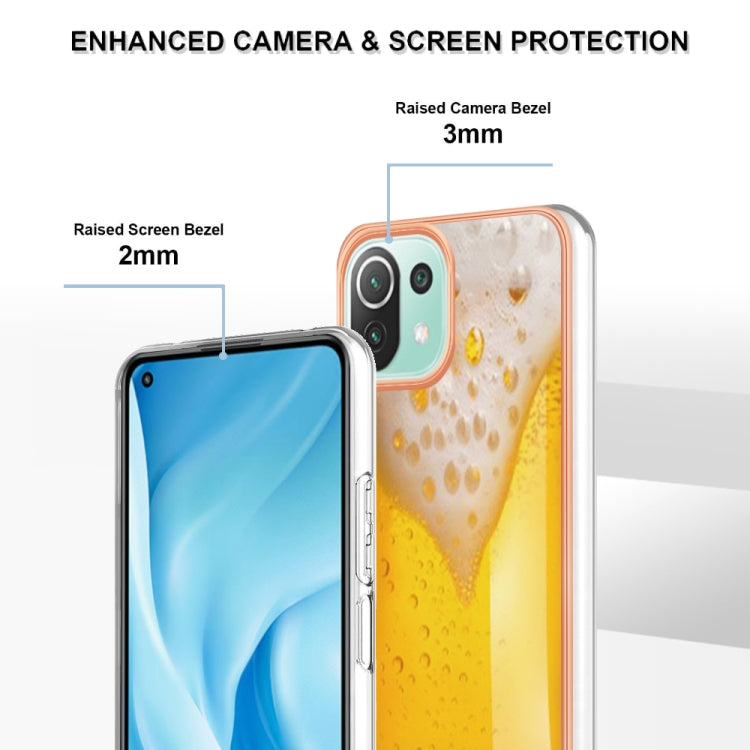 For Xiaomi 11 Lite Electroplating Marble Dual-side IMD Phone Case(Draft Beer) - Xiaomi Cases by PMC Jewellery | Online Shopping South Africa | PMC Jewellery | Buy Now Pay Later Mobicred