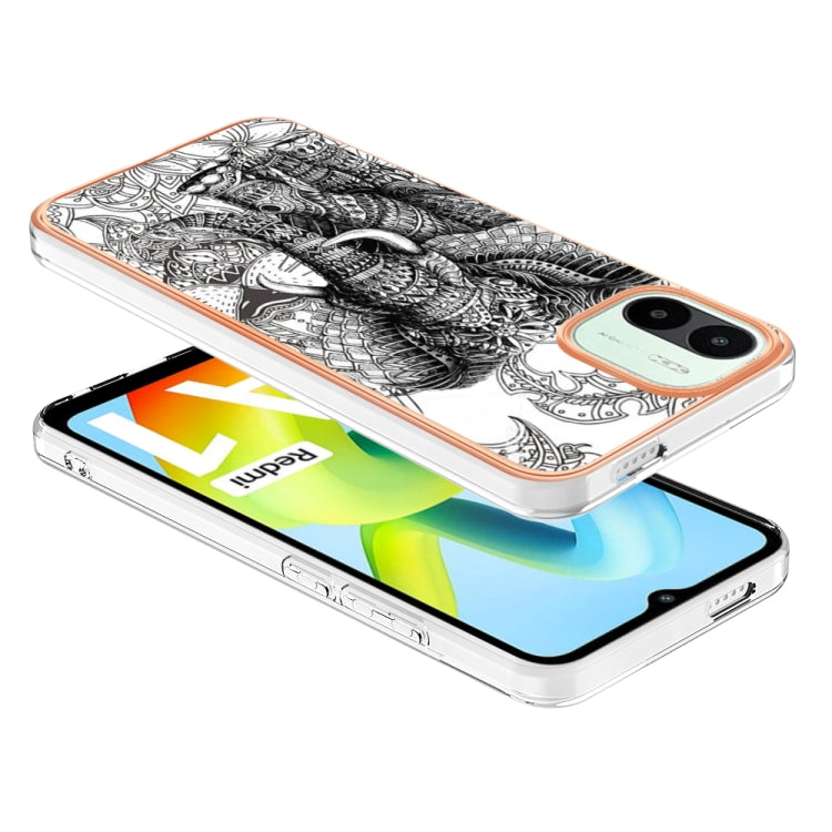 For Xiaomi Redmi A1 Electroplating Marble Dual-side IMD Phone Case(Totem Elephant) - Xiaomi Cases by PMC Jewellery | Online Shopping South Africa | PMC Jewellery | Buy Now Pay Later Mobicred