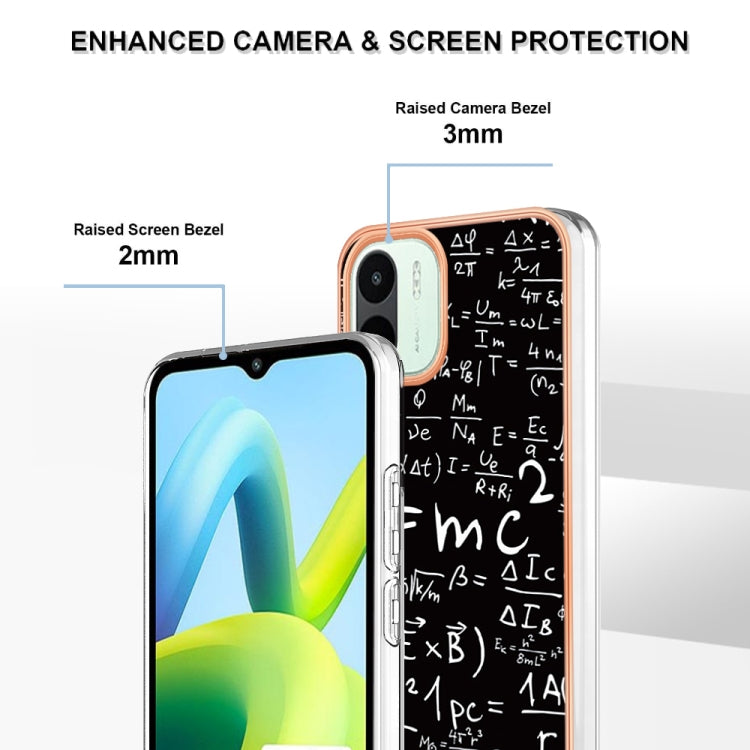 For Xiaomi Redmi A1 Electroplating Marble Dual-side IMD Phone Case(Equation) - Xiaomi Cases by PMC Jewellery | Online Shopping South Africa | PMC Jewellery | Buy Now Pay Later Mobicred