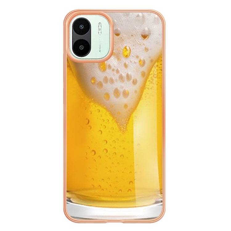 For Xiaomi Redmi A1 Electroplating Marble Dual-side IMD Phone Case(Draft Beer) - Xiaomi Cases by PMC Jewellery | Online Shopping South Africa | PMC Jewellery | Buy Now Pay Later Mobicred