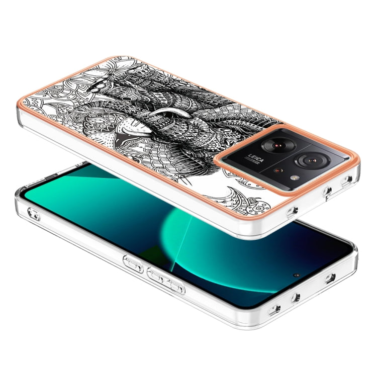 For Xiaomi 13T/13T Pro Electroplating Marble Dual-side IMD Phone Case(Totem Elephant) - Xiaomi Cases by PMC Jewellery | Online Shopping South Africa | PMC Jewellery | Buy Now Pay Later Mobicred