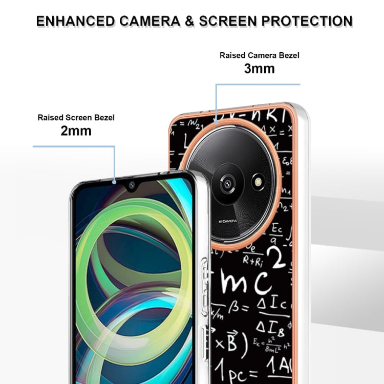 For Xiaomi Redmi A3 Electroplating Marble Dual-side IMD Phone Case(Equation) - Xiaomi Cases by PMC TechLife | Online Shopping South Africa | PMC TechLife | Buy Now Pay Later Mobicred