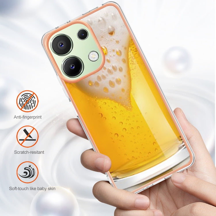 For Xiaomi Redmi Note 13 4G Global Electroplating Marble Dual-side IMD Phone Case(Draft Beer) - Note 13 Cases by PMC Jewellery | Online Shopping South Africa | PMC Jewellery | Buy Now Pay Later Mobicred