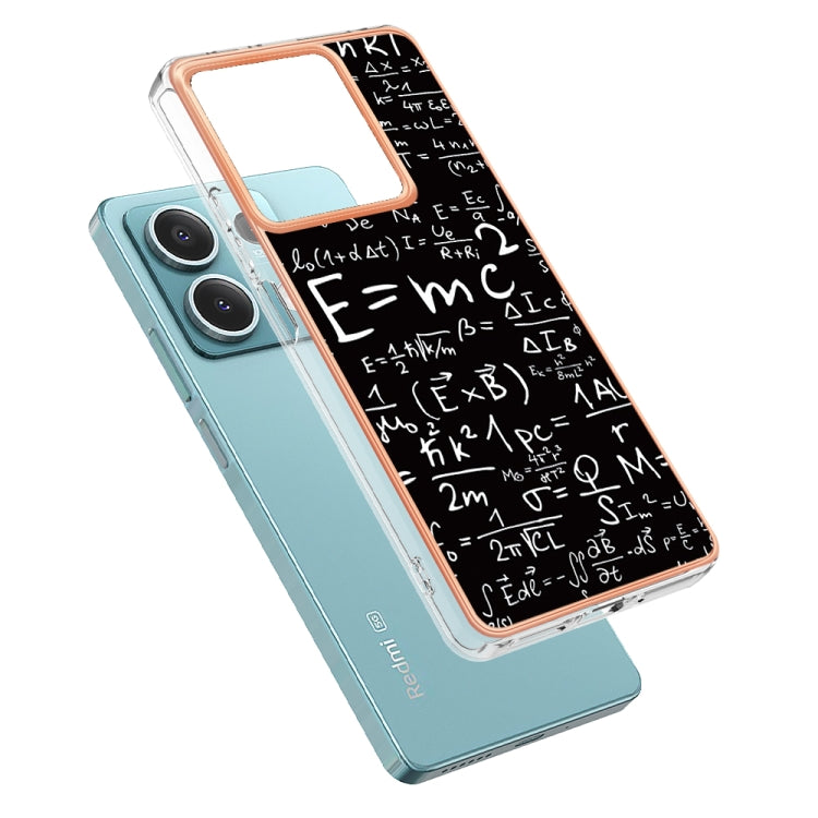 For Xiaomi Redmi Note 13 5G Electroplating Marble Dual-side IMD Phone Case(Equation) - Note 13 Cases by PMC Jewellery | Online Shopping South Africa | PMC Jewellery | Buy Now Pay Later Mobicred