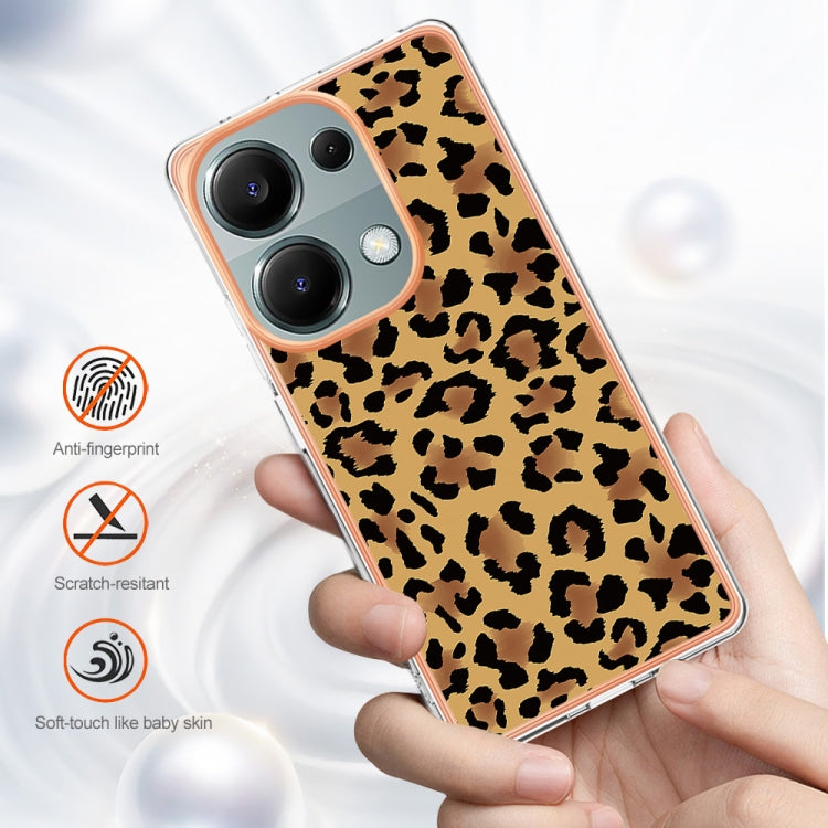 For Xiaomi Redmi Note 13 Pro 4G/Poco M6 Pro 4G Electroplating Marble Dual-side IMD Phone Case(Leopard Print) - Note 13 Pro Cases by PMC Jewellery | Online Shopping South Africa | PMC Jewellery | Buy Now Pay Later Mobicred