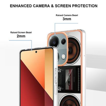 For Xiaomi Redmi Note 13 Pro 4G/Poco M6 Pro 4G Electroplating Marble Dual-side IMD Phone Case(Retro Radio) - Note 13 Pro Cases by PMC Jewellery | Online Shopping South Africa | PMC Jewellery | Buy Now Pay Later Mobicred