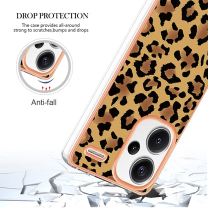 For Xiaomi Redmi Note 13 Pro+ 5G Electroplating Marble Dual-side IMD Phone Case(Leopard Print) - Note 13 Pro+ Cases by PMC Jewellery | Online Shopping South Africa | PMC Jewellery | Buy Now Pay Later Mobicred