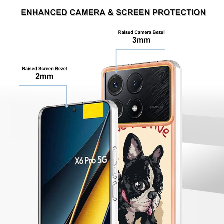 For Xiaomi Poco X6 Pro / Redmi K70E Electroplating Marble Dual-side IMD Phone Case(Lucky Dog) - K70E Cases by PMC Jewellery | Online Shopping South Africa | PMC Jewellery | Buy Now Pay Later Mobicred